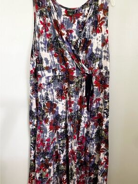 Eddie Bauer Floral Midi Dress in White, Red, Purple, Olive
